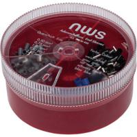 NWS 144-BI-400 Assortiment adereindhulzen 0.5 mm², 0.75 mm², 1 mm², 1.5 mm², 2.5 mm² Deels geïsoleerd Blauw, Grijs, Zwart, Wit, Rood 400 stuk(s)