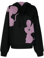 JW Anderson hoodie Mouse en maille intarsia - Noir