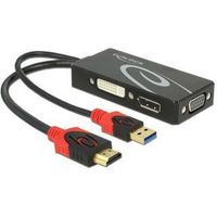 Delock 62959 Adapter HDMI male > DVI/VGA/DisplayPort female 4K zwart - thumbnail