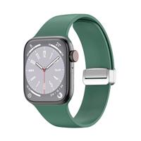 By Qubix - Siliconen bandje - Folding Buckle - Groen - Compatible met Apple Watch 38mm / 40mm / 41mm / 42mm - Compatible Apple watch bandjes