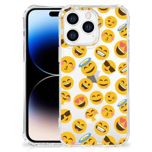 Apple iPhone 14 Pro Max Doorzichtige Silicone Hoesje Emoji