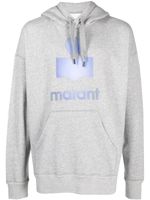 MARANT logo-print drawstring hoodie - Gris - thumbnail