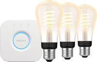 Philips Hue Filament White Ambiance Edison 3-Pack + Bridge