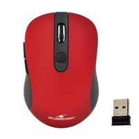 The G-Lab BLUESTORK Draadloze muis, 6 toetsen, metaalrood, 2,4 GHz, tot 1600 dpi, compatibel met Windows en Mac (rood)