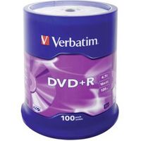 Verbatim DVD+R Matt Silver 4,7 GB 100 stuk(s) - thumbnail