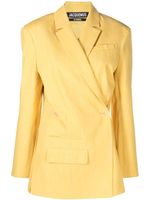 Jacquemus blazer croisé à design asymétrique - Jaune