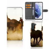 Samsung Galaxy S22 Plus Telefoonhoesje met Pasjes Design Cowboy - thumbnail