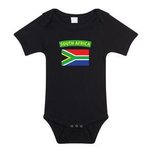 South-Africa / Zuid-Afrika landen rompertje met vlag zwart voor babys