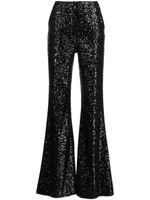 Elie Saab pantalon évasé à sequins - Noir