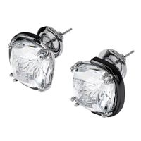 Swarovski 5600943 Oorbellen Harmonia Cushion zilverkleurig-zwart-wit 18 mm