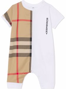 Burberry Kids combinaison à motif Vintage Check - Blanc