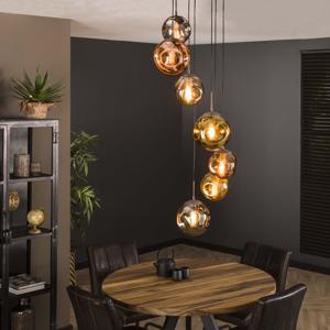 LifestyleFurn Hanglamp Yair 7-lamps Getrapt - Oud Zilver