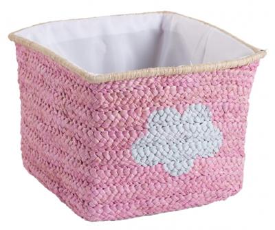 Childhome opbergbox Ster & Wolk maïsbladeren 33 cm roze