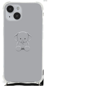 iPhone 14 Plus Stevig Bumper Hoesje Grijs Baby Olifant