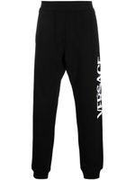 Versace pantalon de jogging à logo brodé - Noir