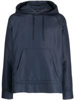 Emporio Armani hoodie texturé à lien de resserrage - Bleu - thumbnail