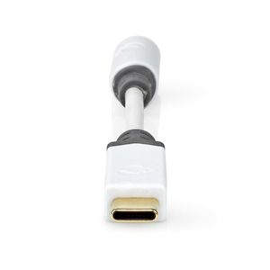 USB-Adapter | USB 2.0 | USB-C© Male | 3,5 mm Female | 0.1 m | Rond | Verguld | PVC | Wit | Doos