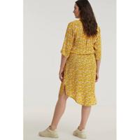No.1 by OX gebloemde jurk geel/wit/zwart