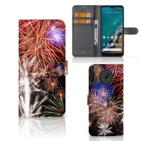 Nokia G50 Wallet Case met Pasjes Vuurwerk