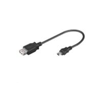 MicroConnect usbafbm USB-kabel (2.0, USB A, mini-USB B, 0.2 m) zwart