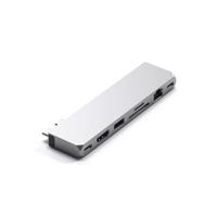 SATECHI USB-C Hub Multipoort Adapter Pro Hub Max - USB4, USB-A Data, USB-C Data, Gigabit Ethernet, SD/Micro SD - Poort En Audio Jack - Voor M2/M1 Macbook Pro/Air (Zilver)