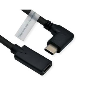 ROLINE Type C Video Kabel, USB-C (DP Alt Mode) Extension Kabel C-C, M/F, zwart, 2 m