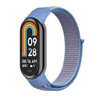 By Qubix - Sport loop nylon bandje - Blauw - Compatible met Xiaomi Smart Band 8 & 9 - Compatible Xiaomi bandje