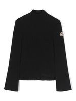 Moncler Enfant pull nervuré à patch logo - Noir - thumbnail