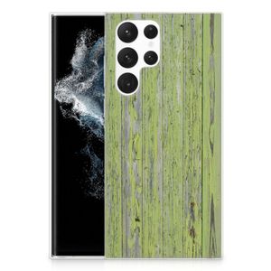 Samsung Galaxy S22 Ultra Bumper Hoesje Green Wood