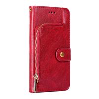 iPhone 14 Pro Max hoesje - Bookcase - Koord - Pasjeshouder - Portemonnee - Rits - Kunstleer - Rood