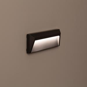 Brede wandlamp oprit verlichting zwart 'Faringdon' LED warm wit IP65