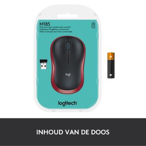 Logitech M185 muis rood