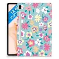 Samsung Galaxy Tab S7FE Siliconen Hoesje Flower Power