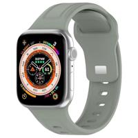 By Qubix - Square siliconen band - Grijsgroen licht - Compatible met Apple Watch 44mm / 45mm / 46mm / 49mm - Compatible Apple watch bandjes