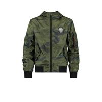 CoolCat Junior bomberjack zomer Jeremy met camouflageprint en patches army groen