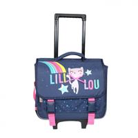 Bagtrotter schooltas trolley Lililou 38 x 34 x 14 cm marineblauw