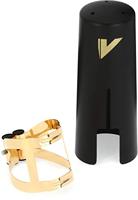 VANDOREN M/O GOUD FINISH LIGATUUR BARITONE MET PLASTIC CAP - LC59DP Saxofoons Bariton-saxofoonligatuur