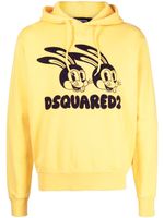 DSQUARED2 hoodie en coton à logo imprimé - Jaune