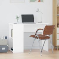 Bureau 100x55x75 cm bewerkt hout wit - thumbnail