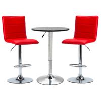 vidaXL 3-delige Barset kunstleer zwart