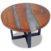 Salontafel massief teakhout hars 60 cm - thumbnail