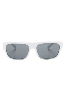 Dolce & Gabbana Eyewear lunettes de soleil rectangulaires à plaque logo - Blanc