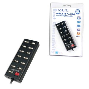 LogiLink UA0126 interface hub 480 Mbit/s Zwart