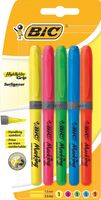 Bic markeerstift Highlighter Grip, blister van 5 stuks in geassorteerde kleuren