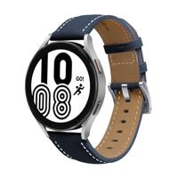 By Qubix - Compatible met Garmin Forerunner 55/245 / 645 - Premium Leather bandje - Donkerblauw - Compatible Garmin bandje - Bandbreedte: 20mm