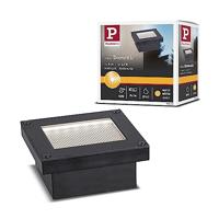 Paulmann Domenic 94578 LED Solar vloerinbouwlamp IP67 vierkant incl. 1x0,1 W warm wit zwart draadloos kunststof oplaadbaar 3000 K