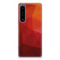 TPU Hoesje voor Sony Xperia 1 IV Polygon Red - thumbnail