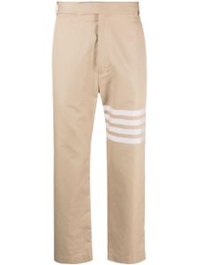 Thom Browne 4-Bar cotton straight-leg trousers - Tons neutres