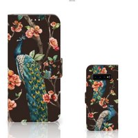 Samsung Galaxy S10 Plus Telefoonhoesje met Pasjes Pauw met Bloemen