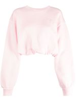 SANDRO sweat crop à logo brodé - Rose